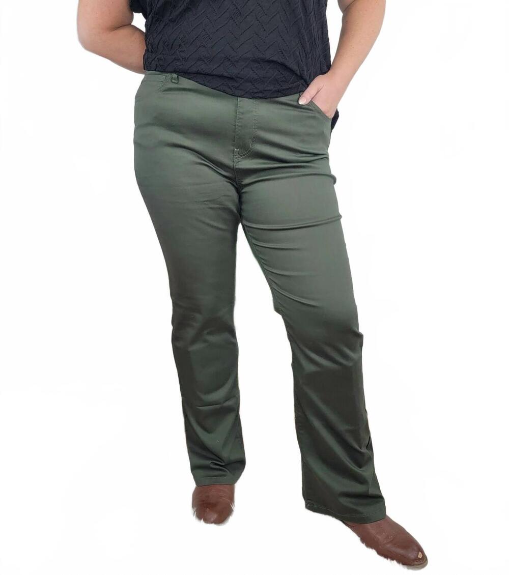 NEW ZENANA amanda bootcut jeans in olive